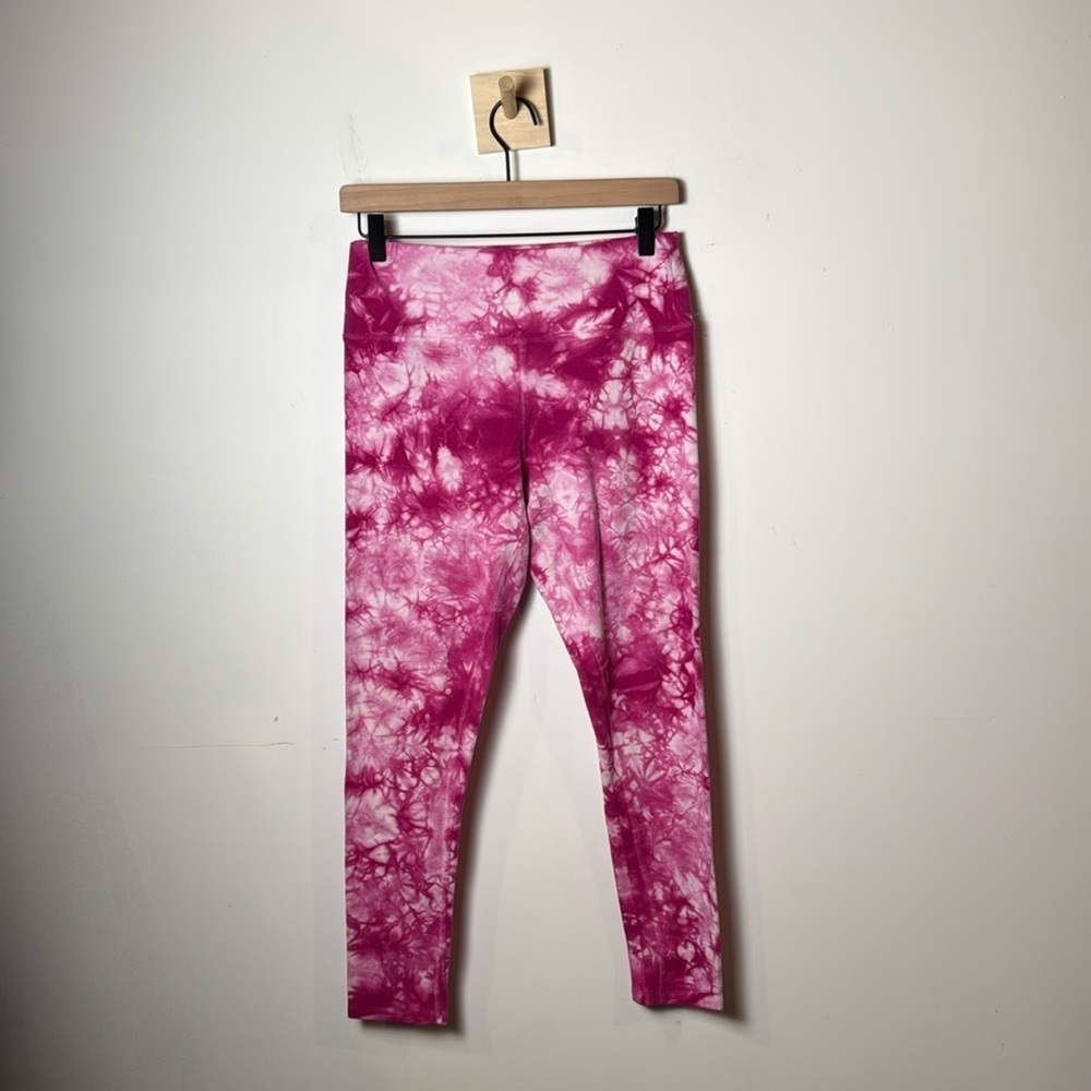 Champion Women's High Waist Pink Tie Dye Leggings Barbie Casual size M